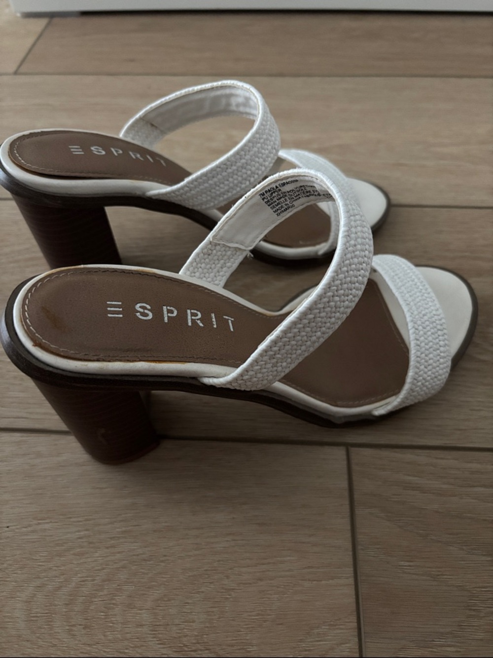 White Esprit Mule Heels